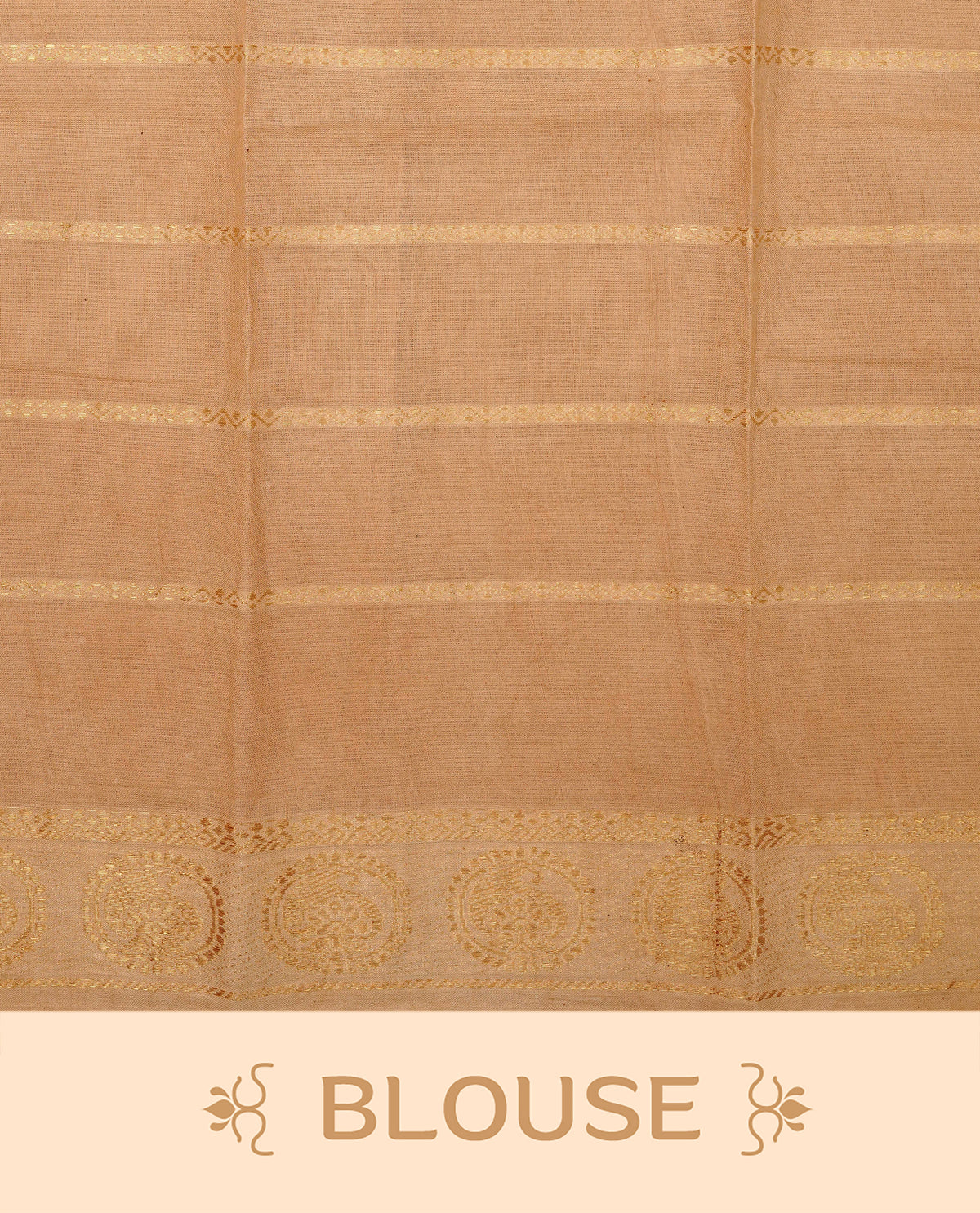 Chococate Brown Colour Sungudi Cotton Saree with gold zari elephant & Peacock motifs on the body, a self zari border, and a rich gold zari pallu. Paired with a Contrast coffee brown colour blouse piece.