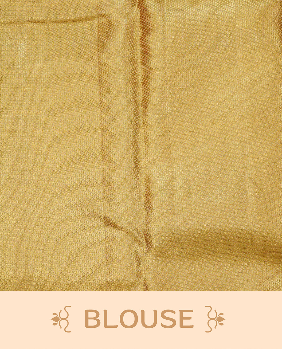 Gold colour pure tissue silk saree featuring orange doted stripes & motifs on body, complemented by self colour with simple border, comes with matching blouse piece.