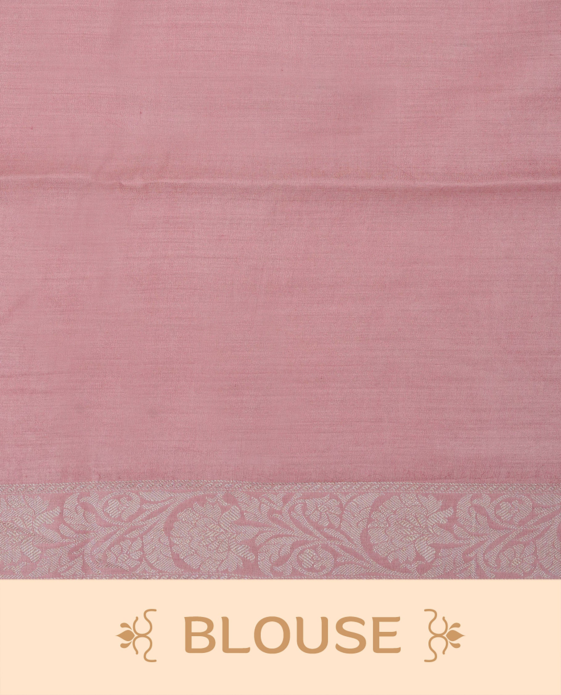Peach Pink Colour  Tussar silk saree with silver zari buttas On Body, an elegant zari border and pallu, Paired With a matching blouse piece.