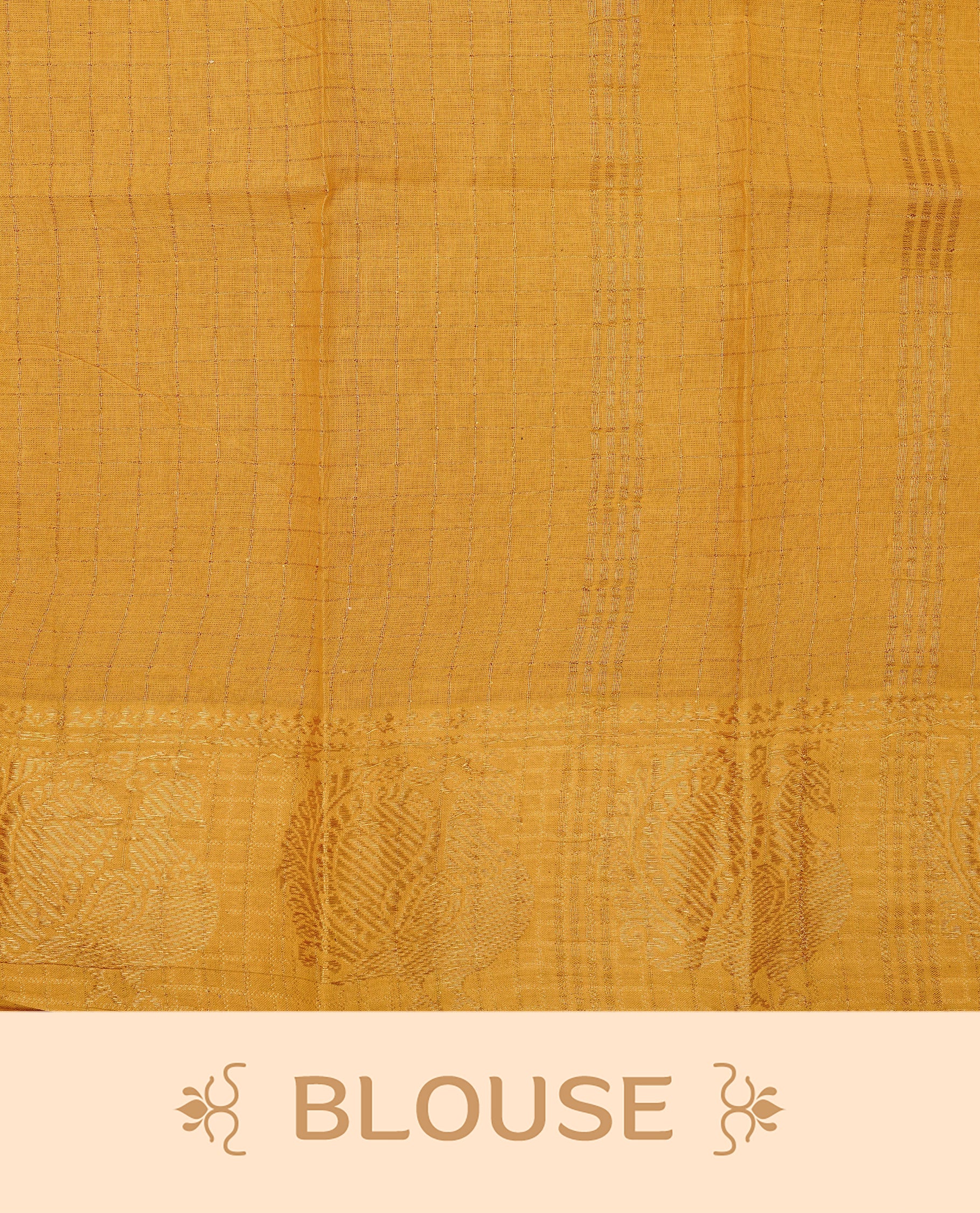 Black  Sungudi cotton saree featuring elegant gold zari checks across the body, complemented by a contrast gold zari border. Comes with a matching blouse piece.