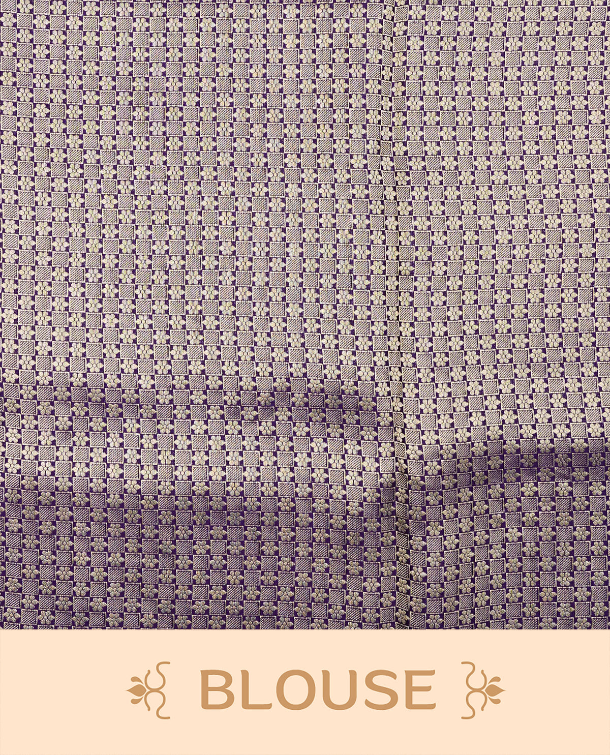 Violet colour Banaras satin crepe silk saree featuring Plain body, associate with Gold zari traditional border, comes with matching blouse piece.