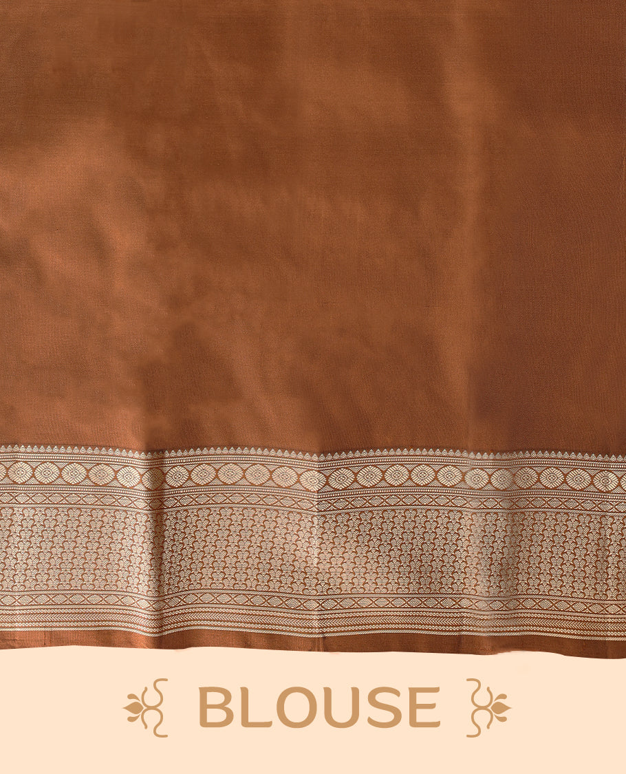 Russet Brown Colour Vasundhara Silk Saree having Thread  Buttas in Body with Border and Self Coloured Blouse
