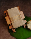 Light gold Pure Tissue Double Dhoti Featuring Classic Gold zari kara.