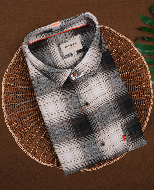 Light & Dark Colour Checked OCTANE Full Sleeve Shirt for Men