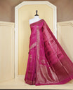 Dark onion colour semi banaras tussar georgette saree