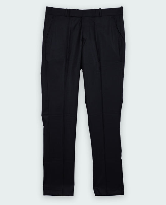 Black colour PREMIUM formal pants for men, tailored in a slim fit with a clean front and side pockets & Made from premium fabric for all day comfort.