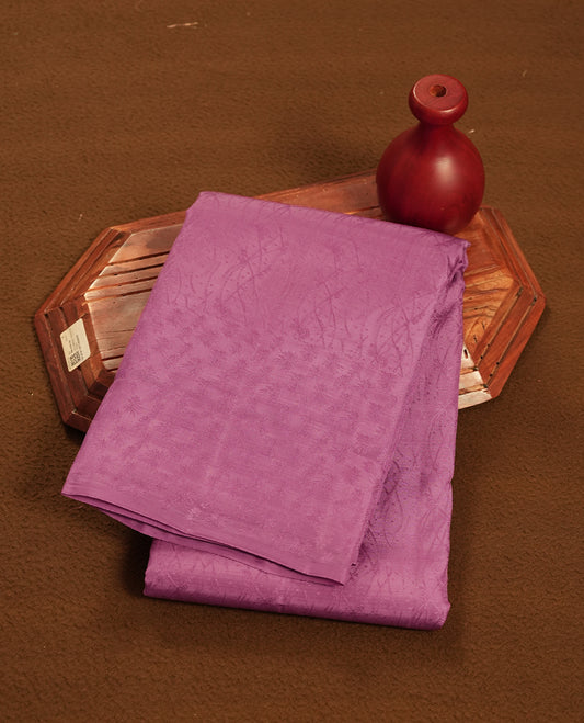 Orchid Purple colour Semi Soft Silk Saree Featuring a Self Coloured Patterned Body, Complemented by Self Coloured Pallu & Border and a Matching Blouse Piece