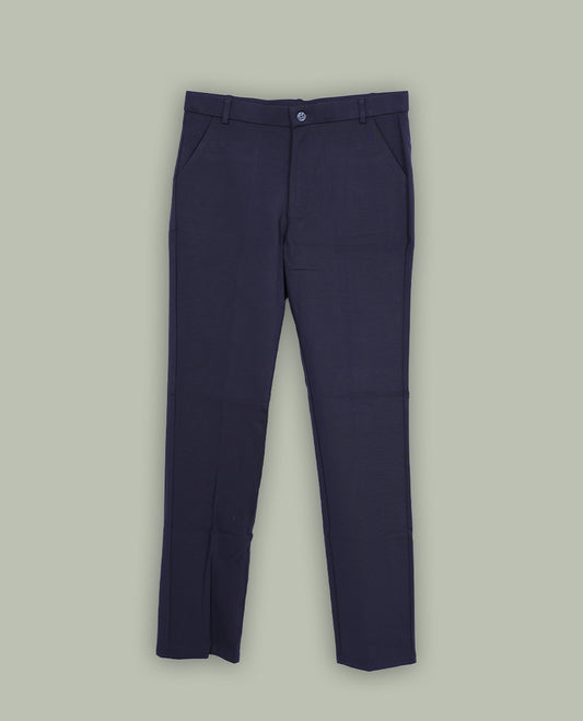 Dark Navy Blue colour pant featuring a clean waistband, pocket detailing and a straight fit.