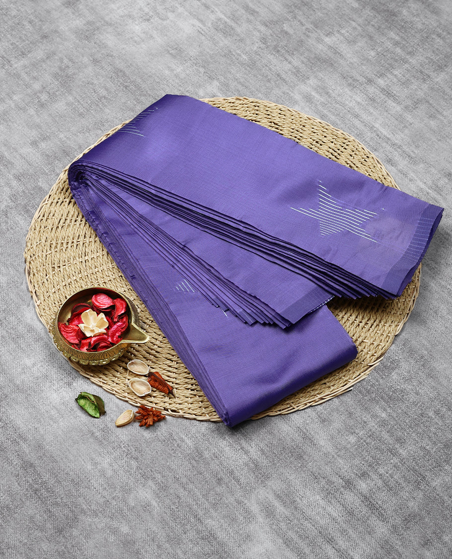 Violet Colour Art Soft Silk Saree having Star Thread Work in Body and Blouse without Border