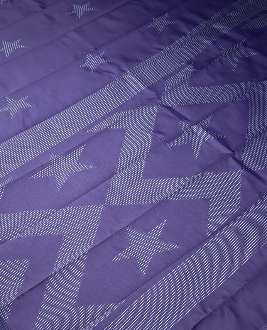 Violet Colour Art Soft Silk Saree having Star Thread Work in Body and Blouse without Border