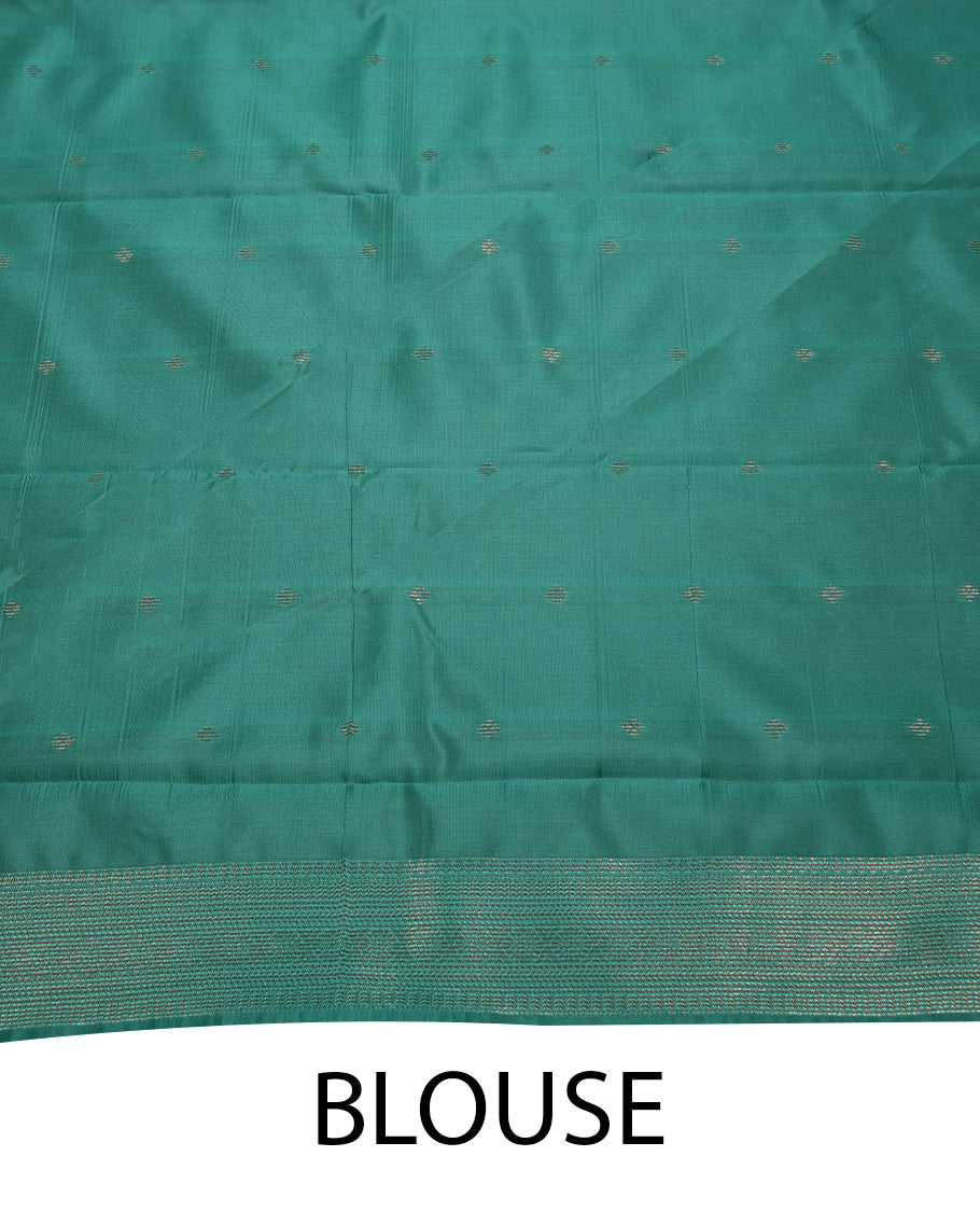 Sea Green Colour Art Silk Fancy Saree having Zari Worked Body with Border and Self Coloured Blouse