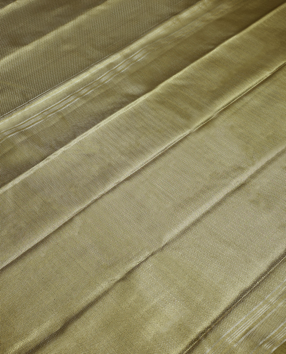 Light Golden Colour Art Tissue Saree having Zari Worked Body with Self Colour Border and Blouse