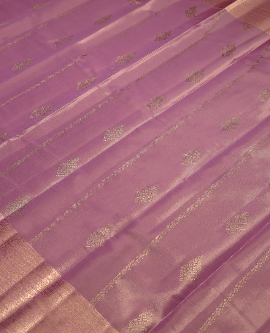 Light Pink Colour Art Tissue Saree having Golden Zari Worked Body with Brocade Border and Blouse