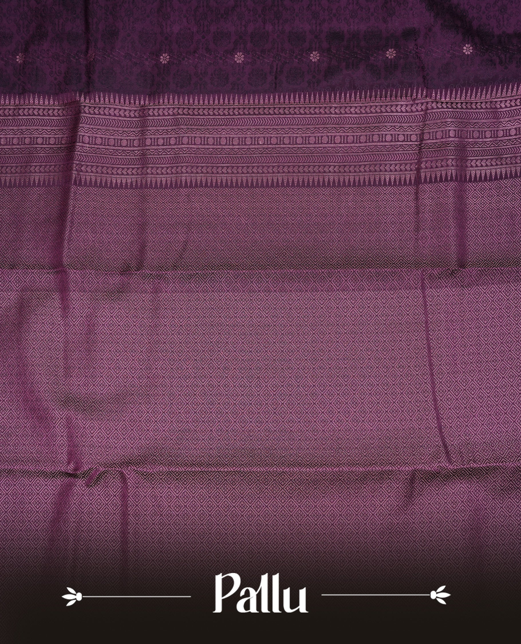 Grape Colour  Semi Soft Slik  Saree Featuring An Elegant Self Floral Woven Body, Enhanced By A Traditional Rose Gold Zari Border And Rich Pallu, Paired With A Matching Blouse Piece.