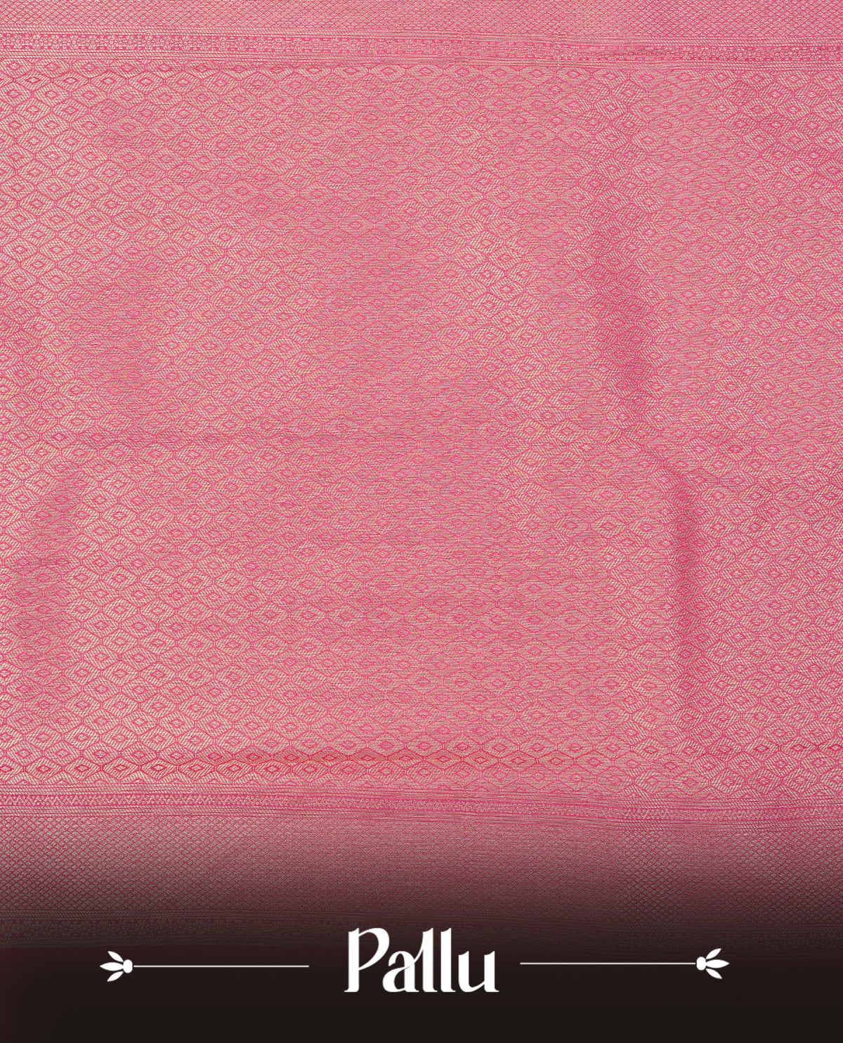 Magenta colour semi wedding saree featuring light gold zari diamond motifs across the body, complemented by a contrast magenta traditional border. Comes with a matching blouse piece.