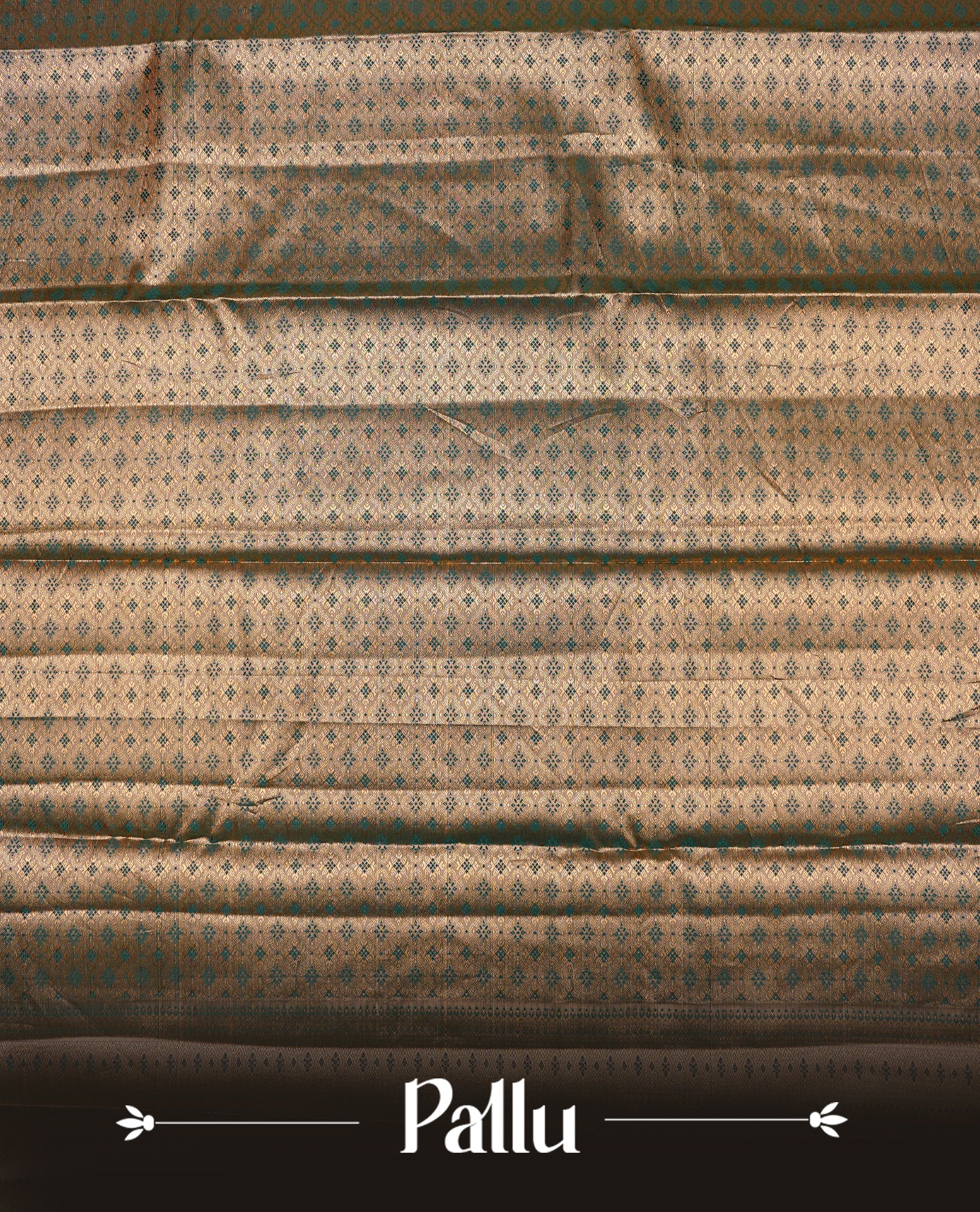 Green & Gold colour Double shade Semi tissue silk saree featuring self color kodi pattern on body, self colour with traditional border, paired with matching.