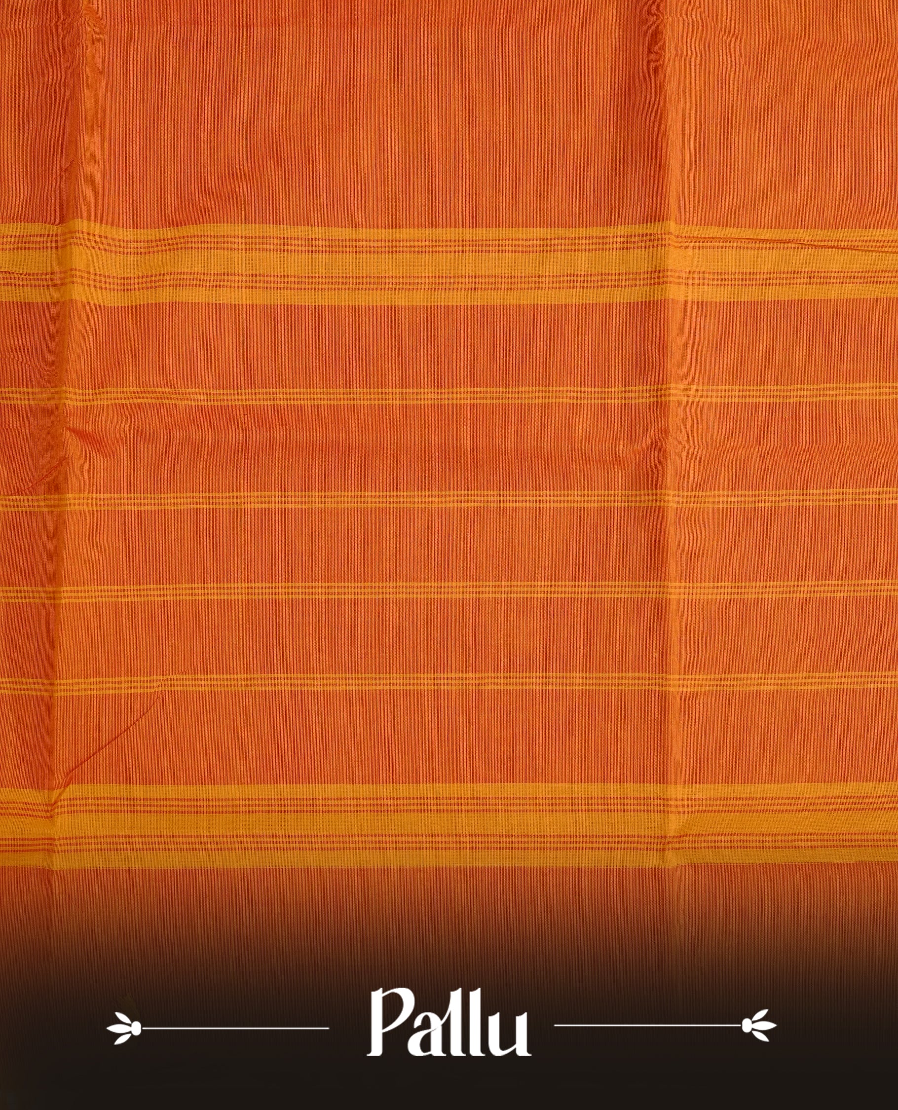 Rust Orange Colour Chettinad Cotton Saree Featuring a Plain Body, Complemented by a Maroon Colour Border with Traditional Gold Zari and a Contrast Colour Striped Pallu, Paired with a Matching Blouse Piece.