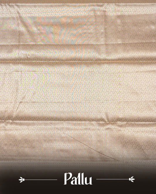 Sage & Silver colour Double shade Semi tissue silk saree featuring silver zari kodi pattern on body, self colour with traditional border, paired with matching.