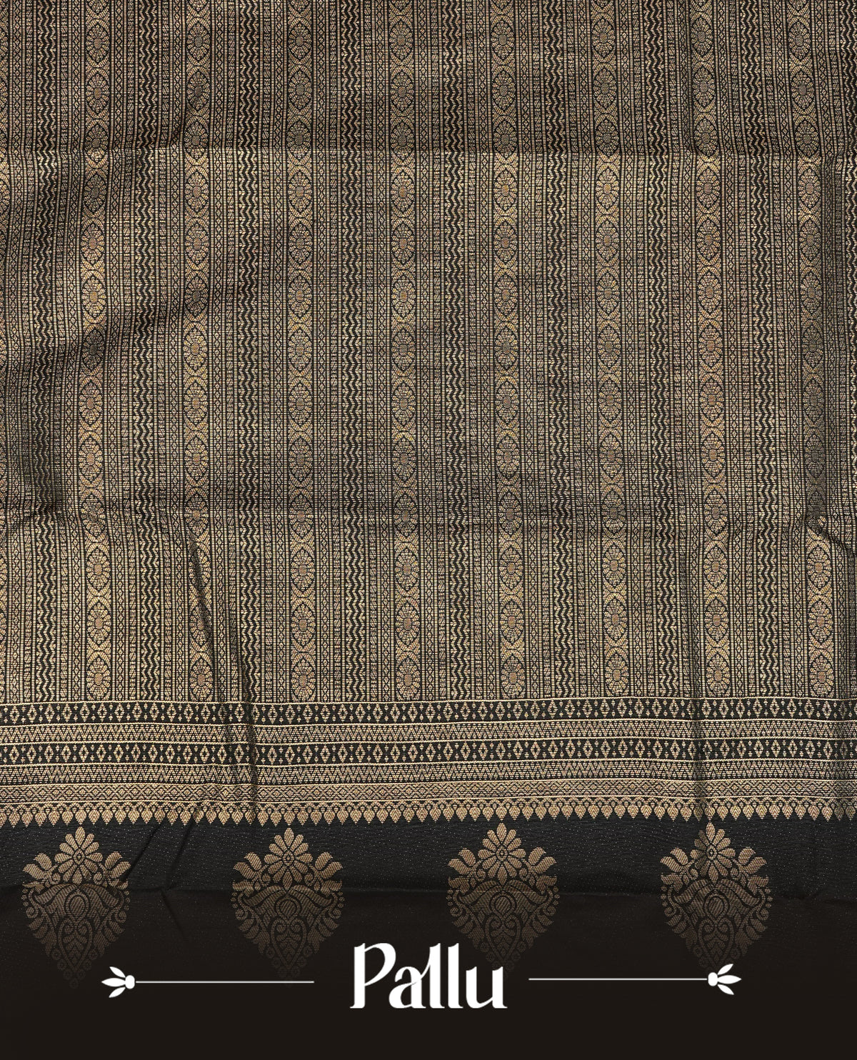 Yellow colour semi wedding silk saree featuring gold zari checks with buttas on body,contrast black colour with traditional border on body,rich pallu comes with matching blouse piece