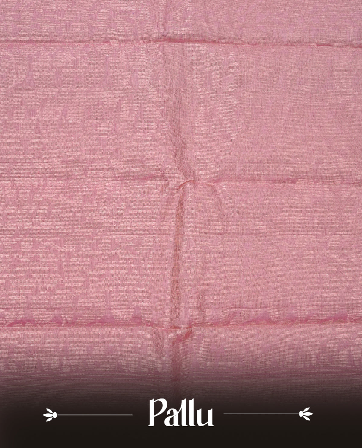 Baby Pink Colour soft silk saree featuring elegant self woven leaf motifs across the body, complemented by a richly woven self design pallu, paired with a matching plain blouse piece.