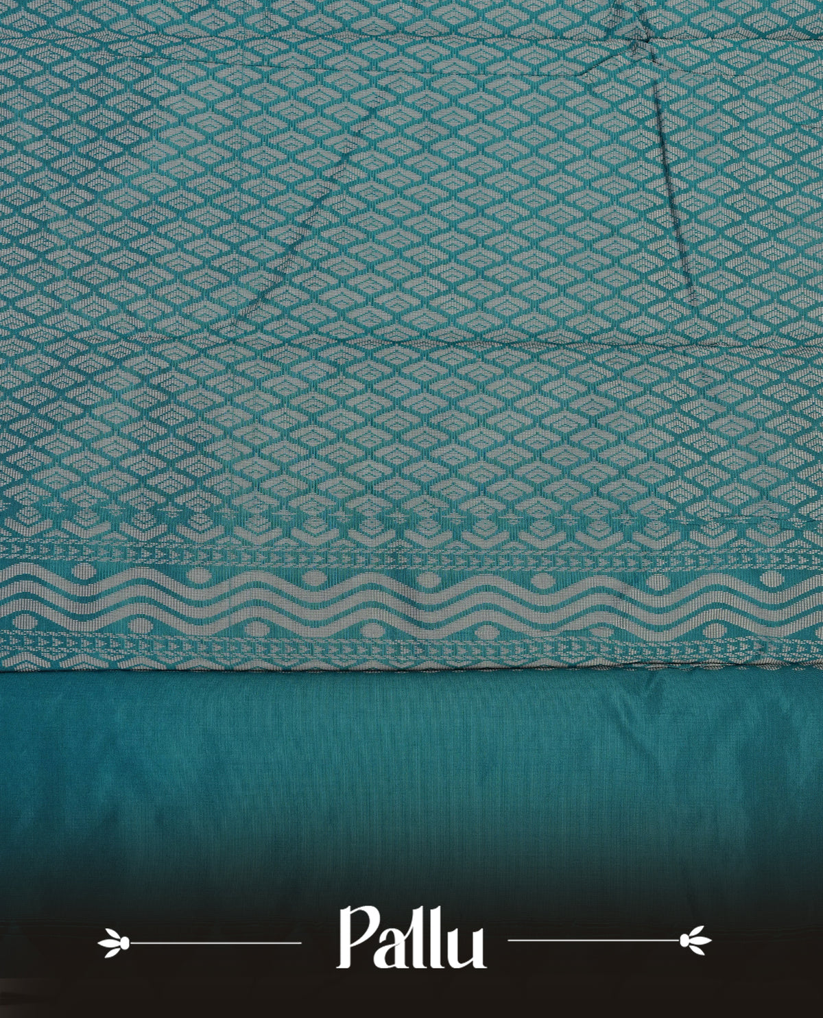 Teal blue colour silk cotton saree featuring ash blue colour thread motifs on body thread detiled contrast borders & pallu,comes with matching blouse piece