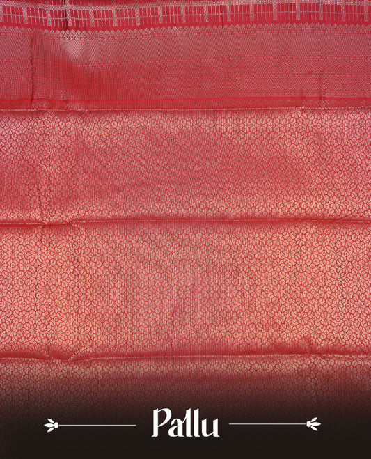 Maroon colour Semi Wedding silk saree featuring gold zari Check pattered body, complemented by self colour with traditional border, paired with matching blouse piece.