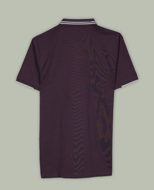 Concord grape colour T shirt featuring a graphic print on left side , classic shirt colour and short sleeves, for a casual, stylish look.