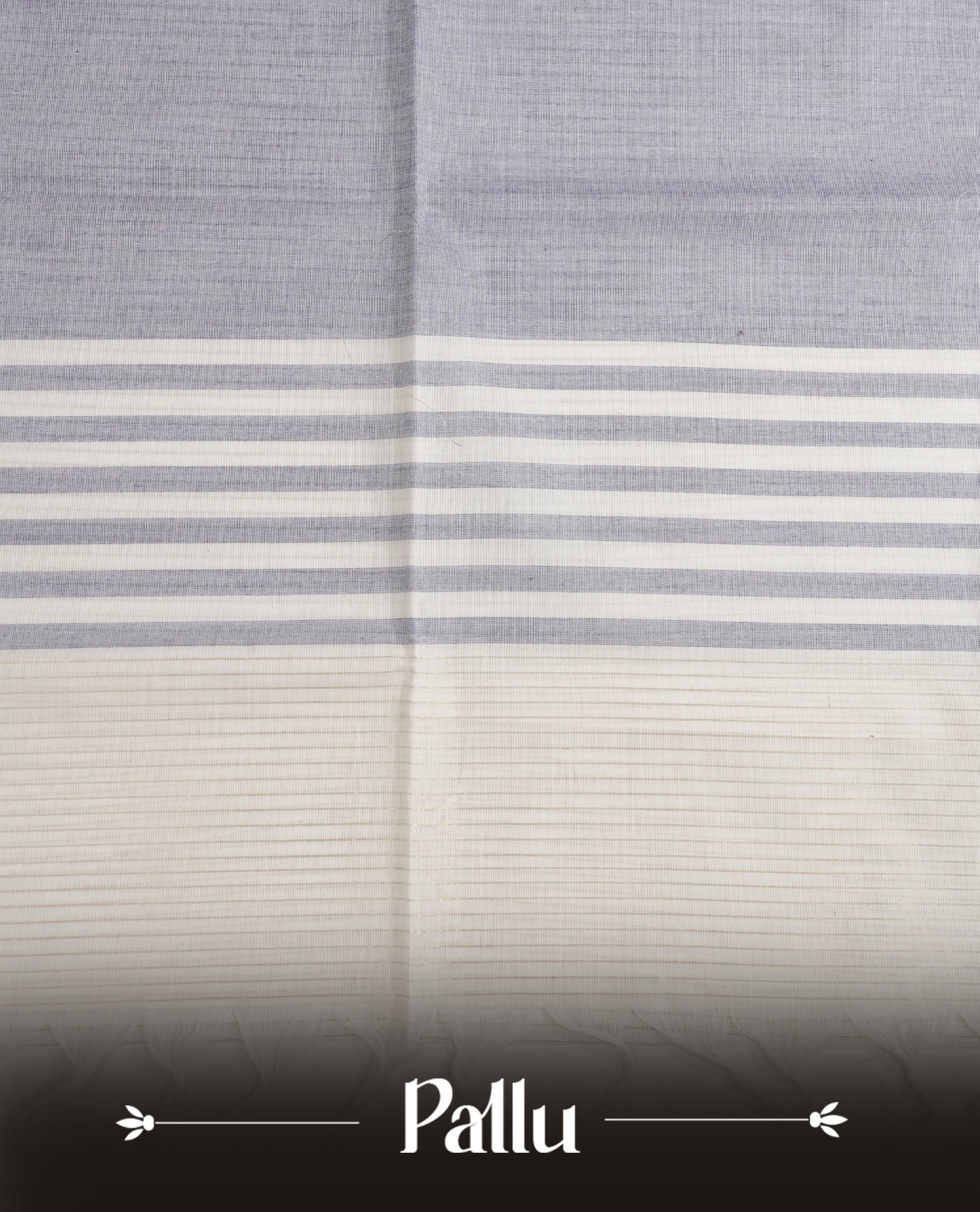 White colour chettinad cotton saree Featuring Gold zari strips on body, complemented by contrast Blue colour with zari border, comes with matching blouse piece.