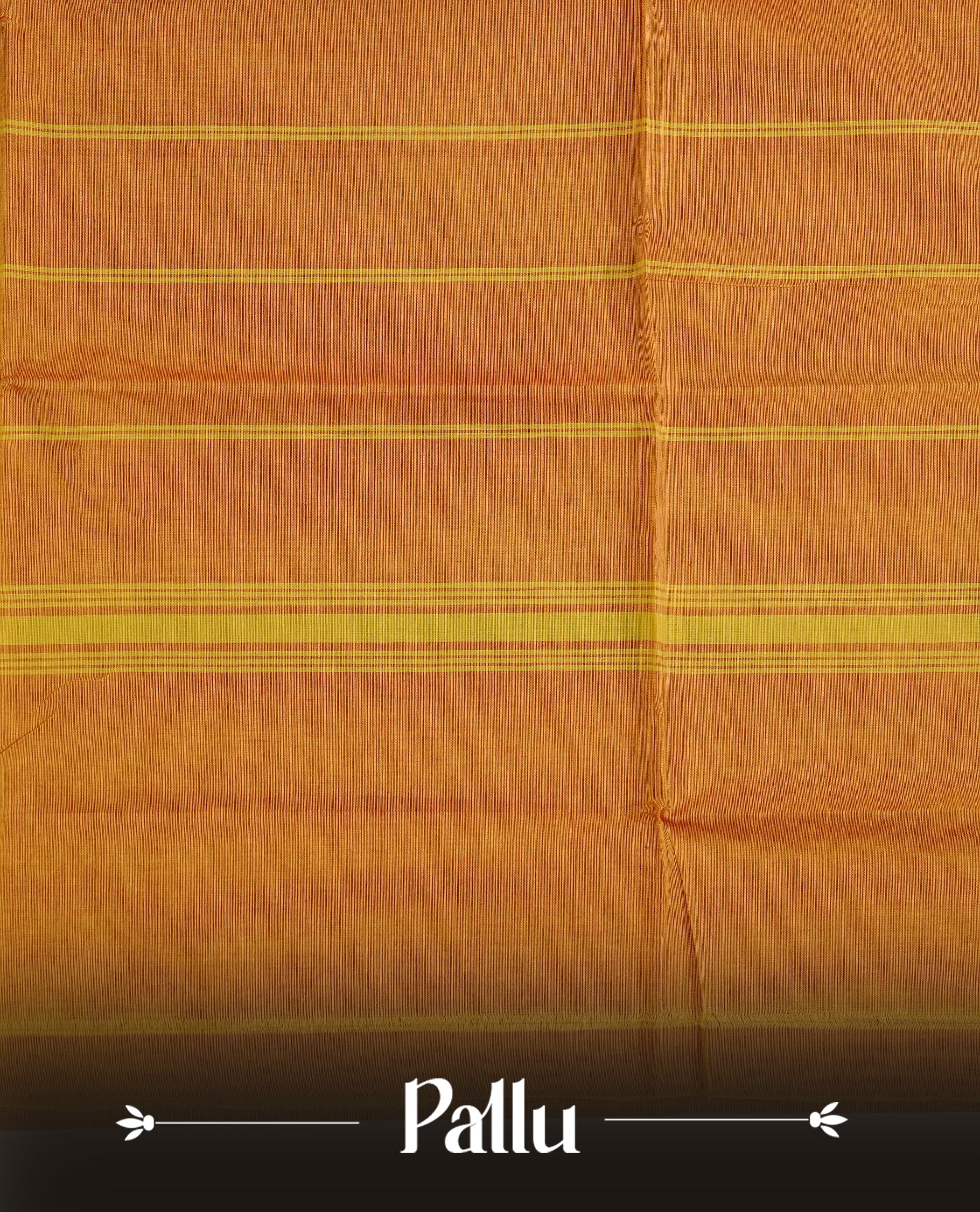 Mustard Yellow Colour Chettinad Cotton Saree Featuring a Plain Body, Complemented by a Red Colour with Grand Gold Zari Border and a Contrast Striped Pallu, Paired with a Matching Blouse Piece.