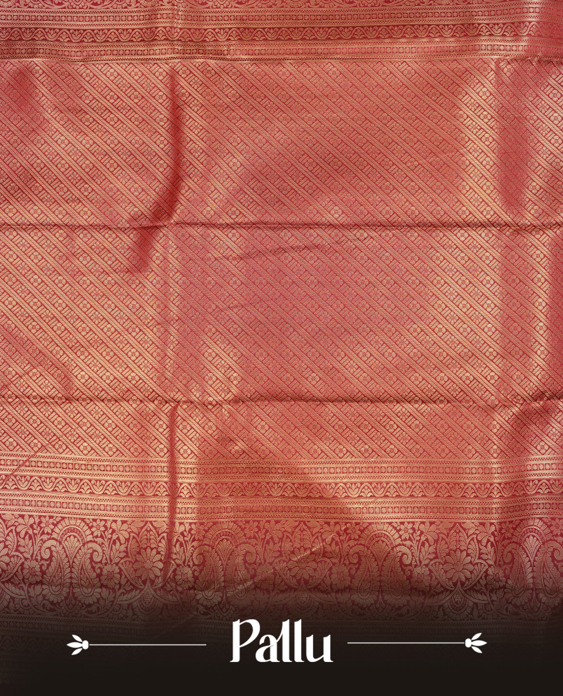 Maroon Colour Semi Wedding Silk Saree Featuring Gold Zari stripes With Chakkara & Peacock Buttas, Showcased with Green colour pipping With Traditional Border,  Paired With Matching Blouse Piece.