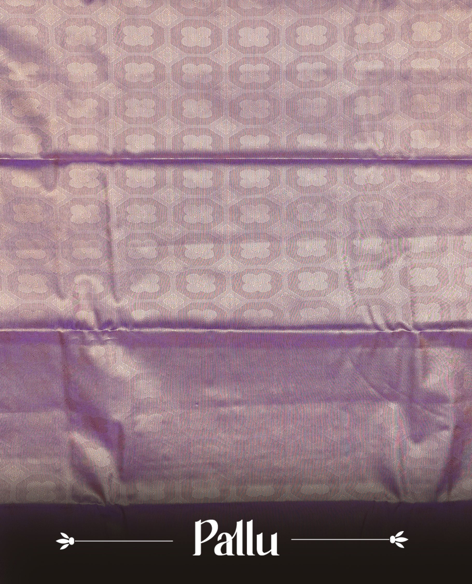Violet & Gold colour Double shade Semi tissue silk saree featuring Gold zari kodi pattern on body, self colour with traditional border, paired with matching.