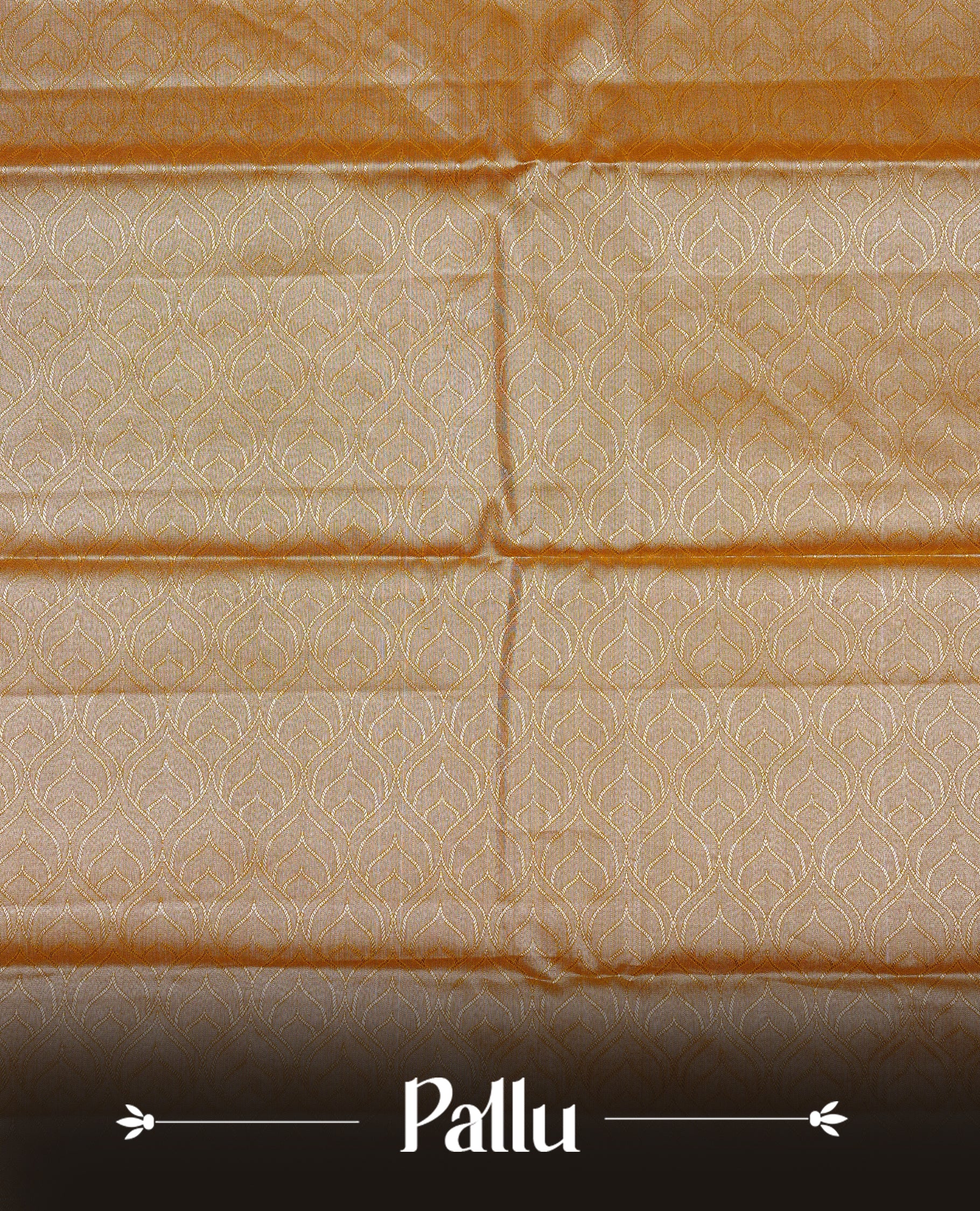 Yellow & Gold colour Double shade Semi tissue silk saree featuring self color kodi pattern on body, self colour with traditional border, paired with matching.