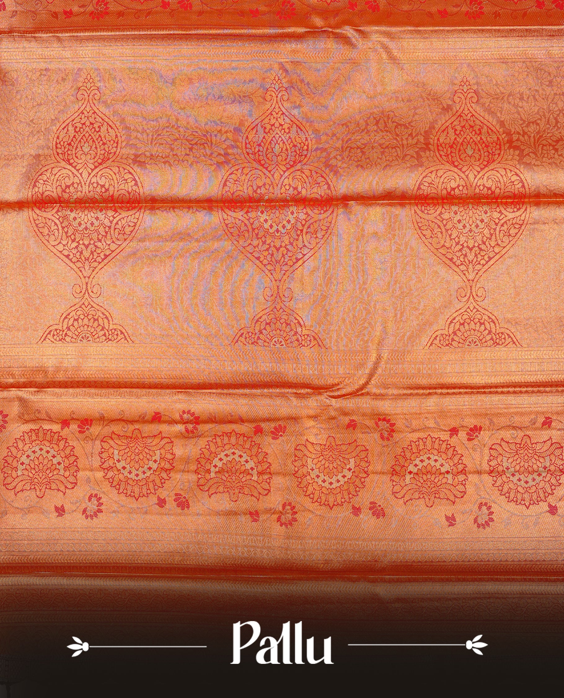 Light gold  colour Semi tissue silk saree featuring Gold zari kodi & Red zari Motifs on body, Contrast Red colour with traditional border, paired with matching.