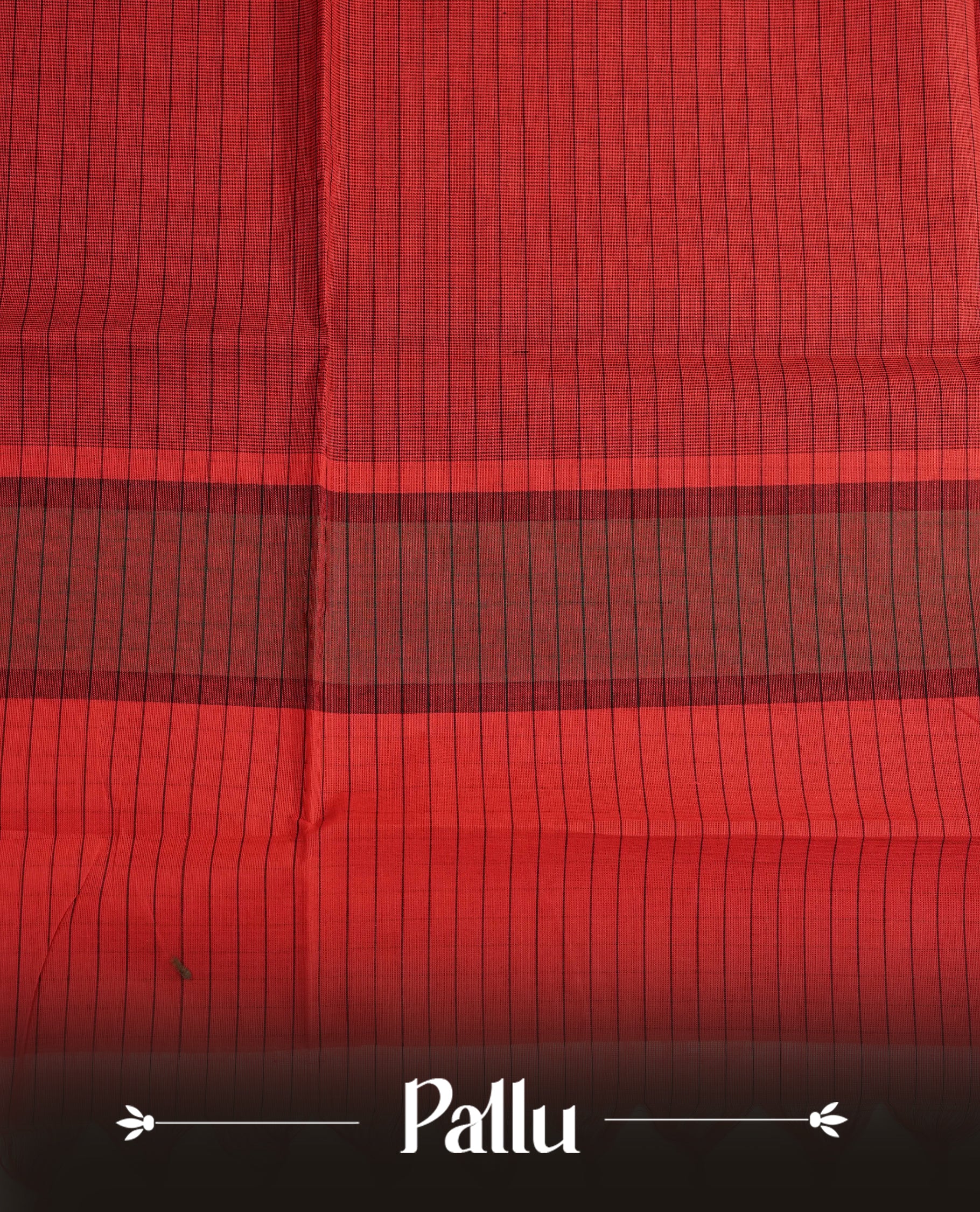 Red colour chettinad cotton saree featuring Check pattern on body, complemented by Contrast Maroon & Green Colour with gold zari border, comes with matching blouse piece.