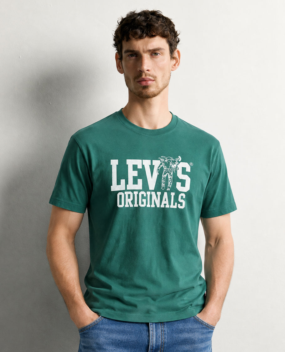 Green colour t shirt featuring round design neck, elegant Design body with a text, Half sleeve.