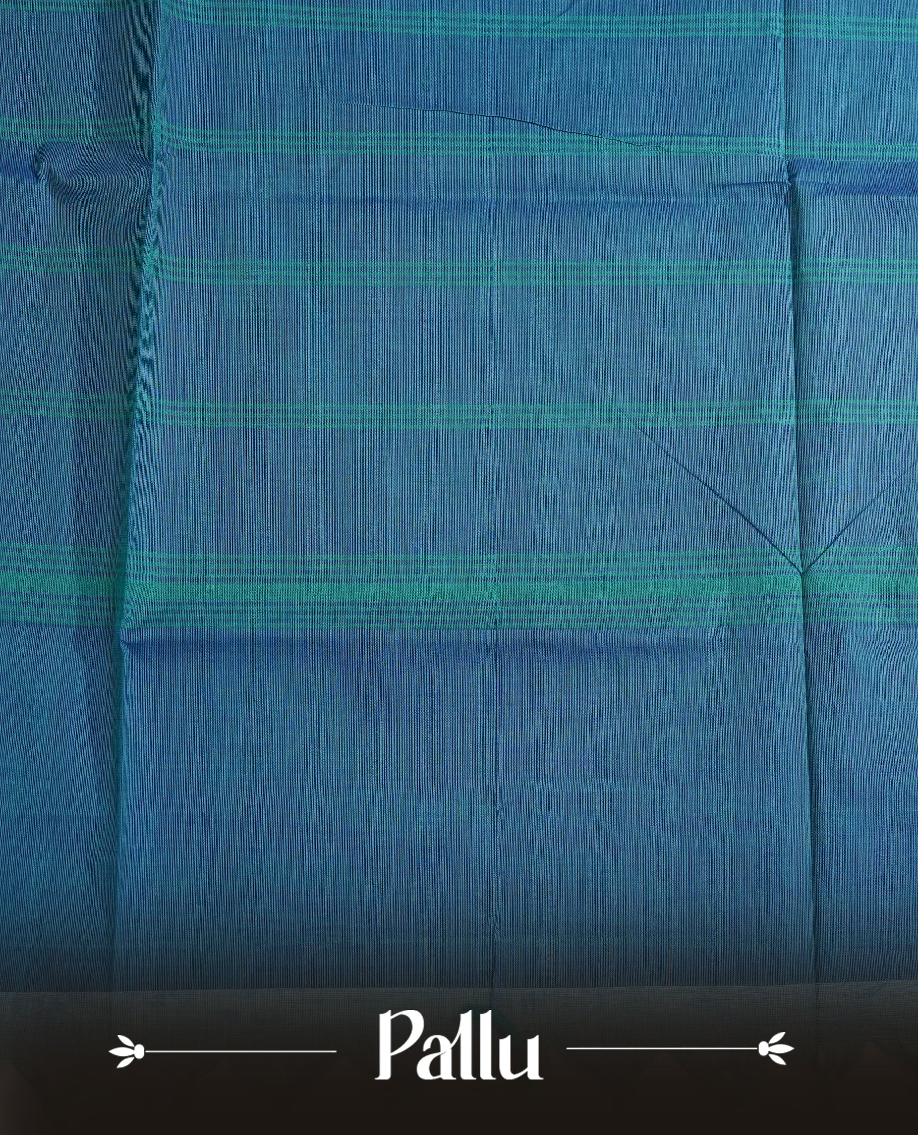Teal colour chettinad cotton saree Featuring Gold zari Check Pattern on body, complemented by contrast Blue colour with zari border, comes with matching blouse piece.