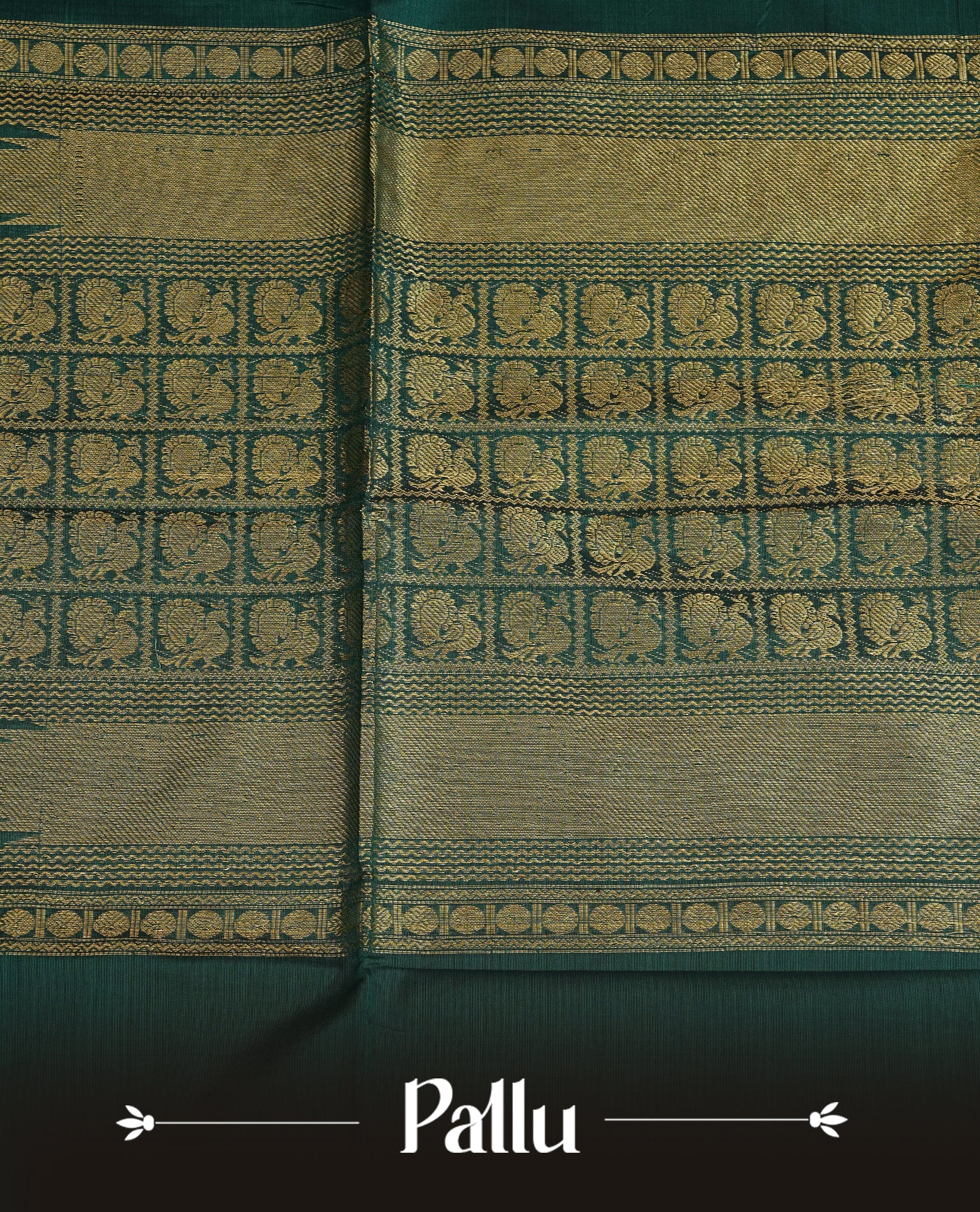 Green colour chettinad cotton saree featuring gold zari motifs body, Contrast Mustard colour with Gold zari border, comes with matching blouse piece.