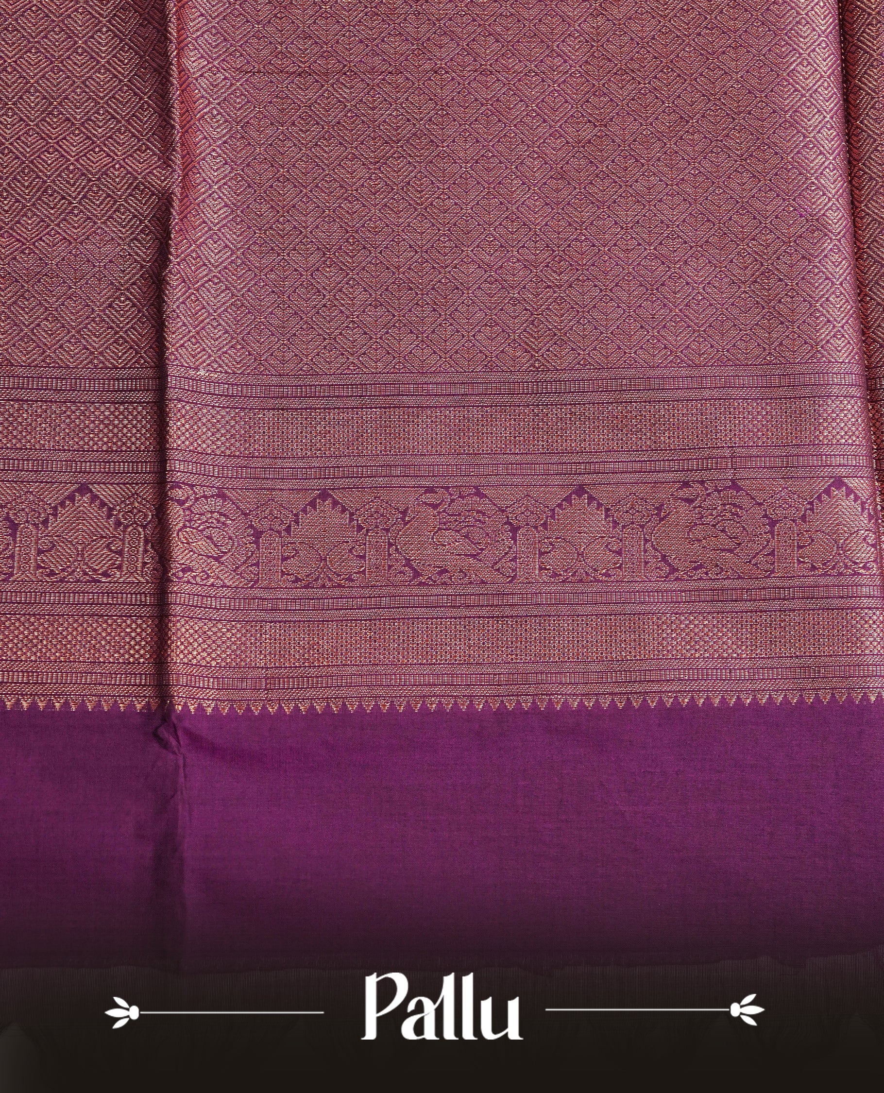 Purple colour chettinad cotton saree Featuring Gold zari Check on body, complemented by self colour with zari border, comes with matching blouse piece.