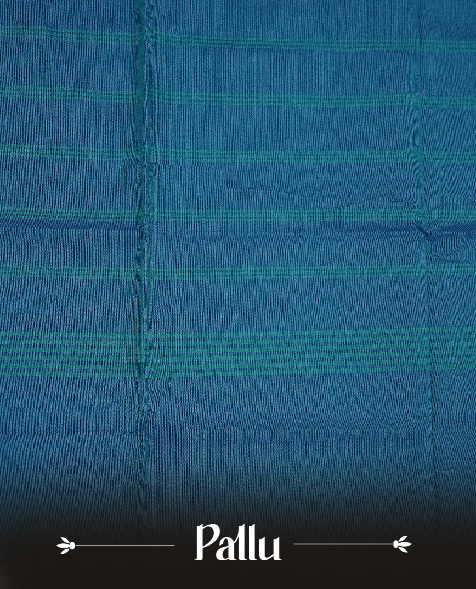 Peacock Colour Chettinad Cotton Saree Featuring a Plain Body, Complemented by a Violet Colour Border with Gold Zari and a Contrast Striped Pallu, Paired with a Matching Blouse Piece.