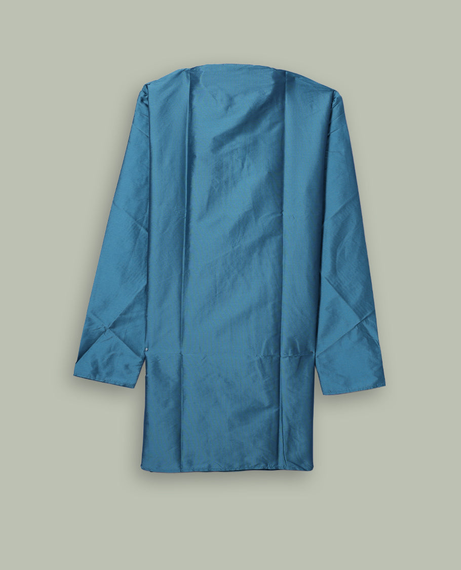 Sky Blue colour mens kurta featuring elegant embroidery on the neckline & Crafted in a refined style with full sleeves, offering a perfect blend of tradition.