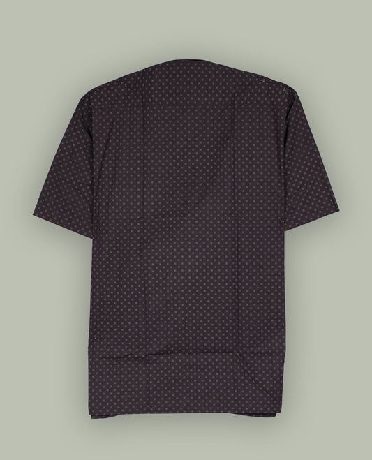 Brown colour printed short sleeve shirt with a classic spread collar, Made from soft, breathable fabric, it blends comfort and style perfectly.