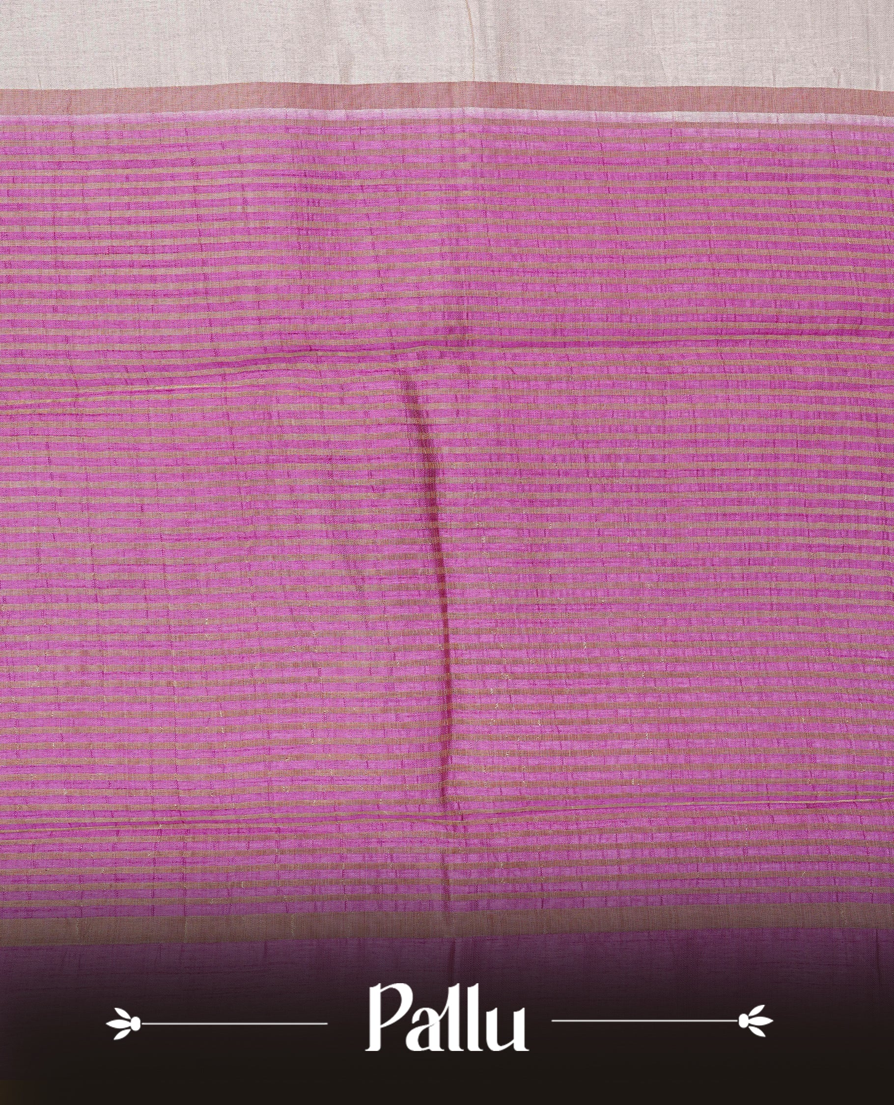 Off white Gold Tussar Saree Featuring elegant plain body, Complemented by contrast Purple colour with gold zari Border, comes with matching blouse piece.