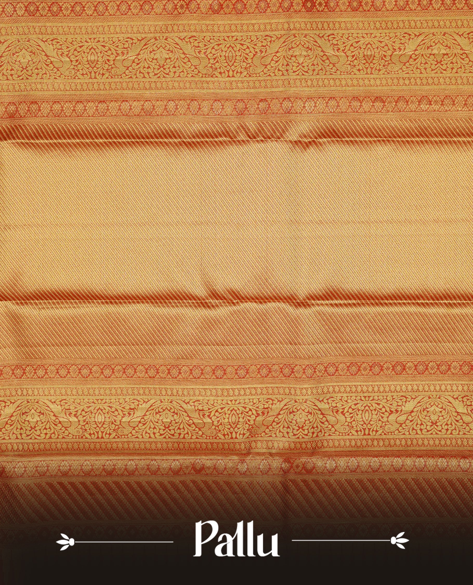 Red & Gold double shade colour Tissue silk saree featuring Silver Kodi pattern on body, complemented by Contrast Red & green With Gold Zari border, comes with matching blouse piece.