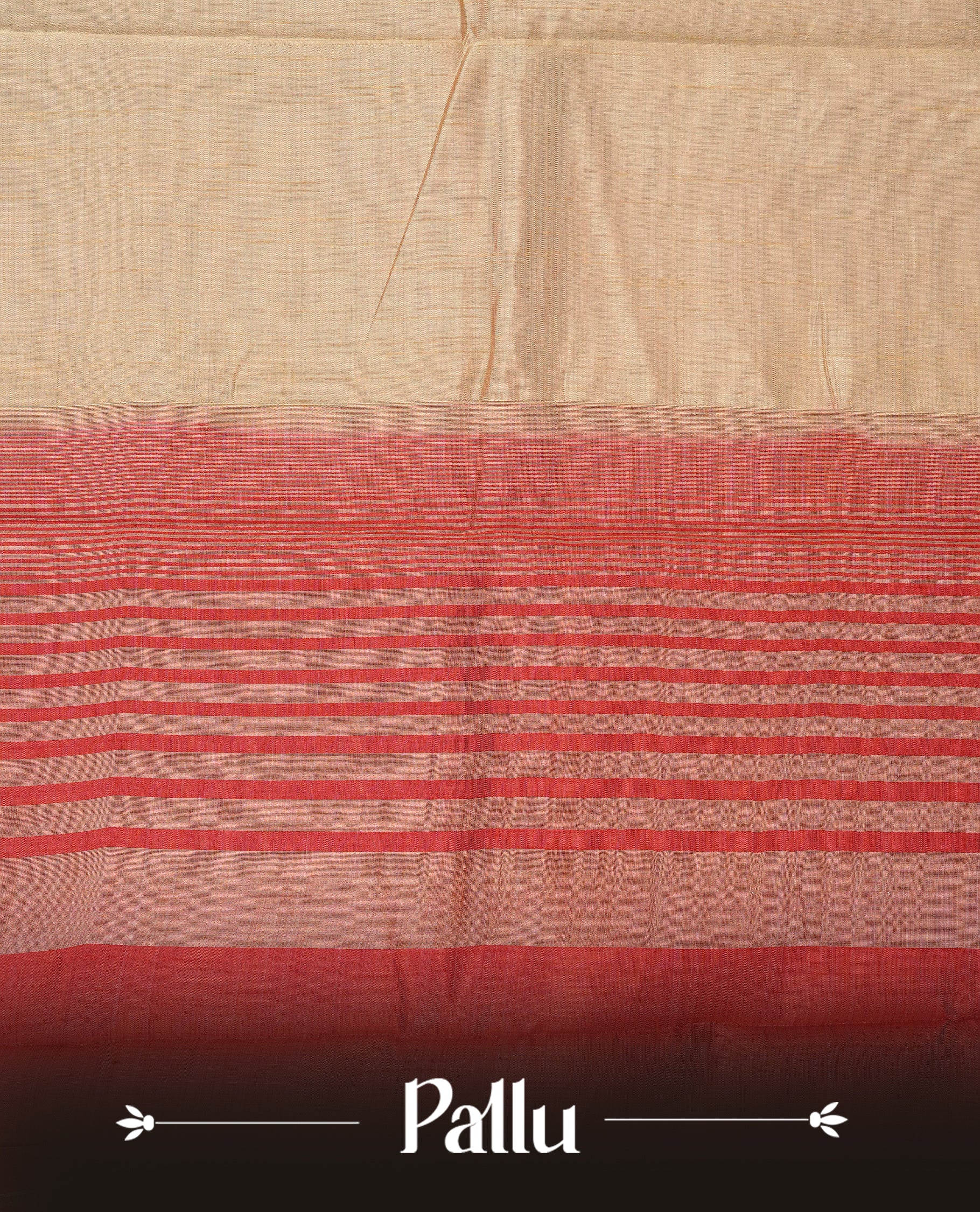 Light Gold Tussar saree featuring Gold zari buttas on body, complemented by contrast Maroon & olive Colour with Gold zari border, comes with matching blouse piece.