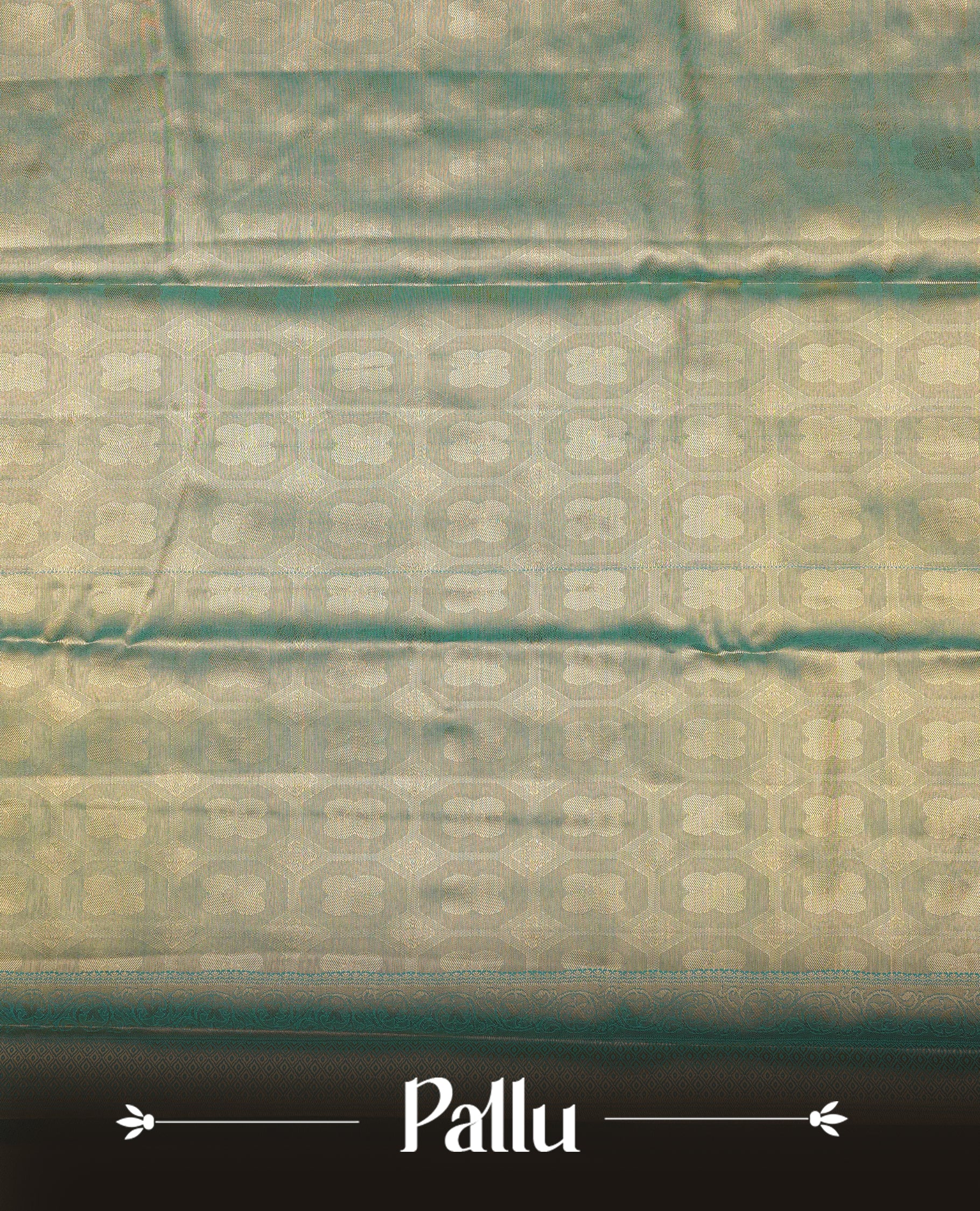 Green & Gold colour Double shade Semi tissue silk saree featuring self color kodi pattern on body, self colour with traditional border, paired with matching.