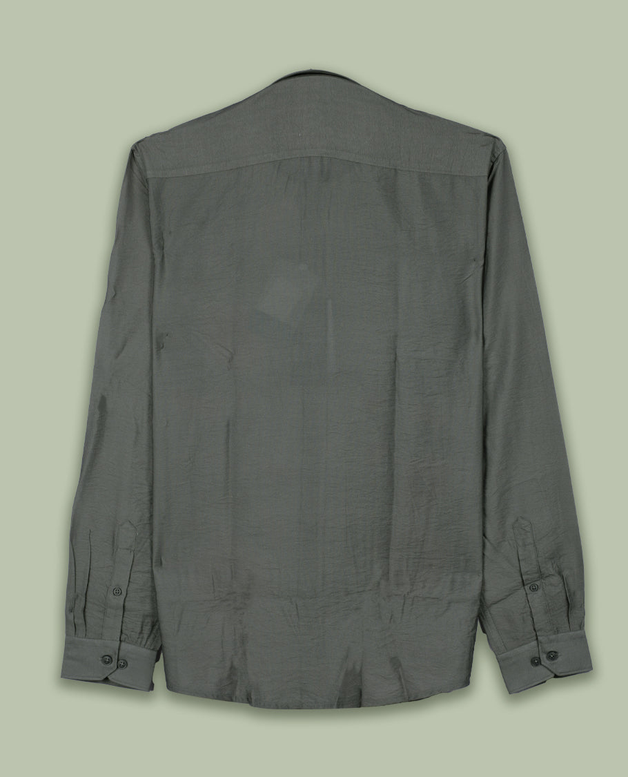 Grey colour full sleeve shirt features a rounded spread collar and a watercolor style floral print in orange, majenta, and green & its ideal for both casual days and laid back evenings.