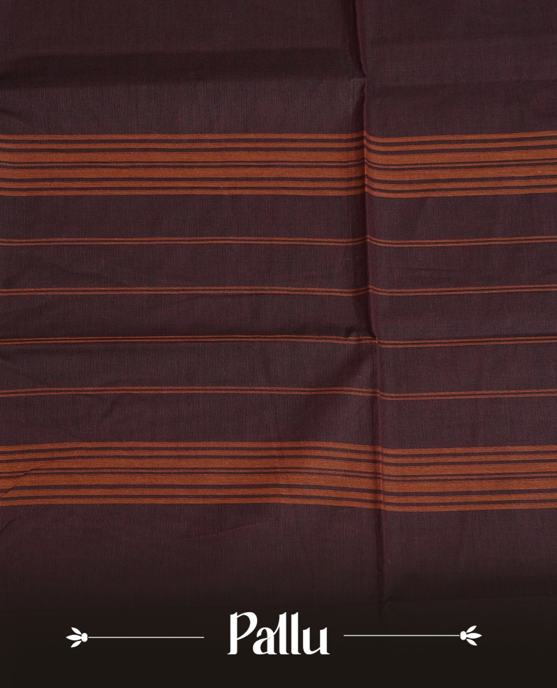 Dark Brown colour chettinad cotton saree featuring elegant plain body, Contrast Magenta colour with Gold zari border, comes with matching blouse piece.