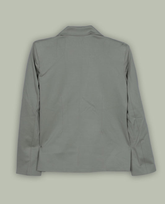 Light pastel green colour blazer featuring a notched lapel collar, button-front closure and flap pockets, finished with long sleeves and a tailored silhouette.