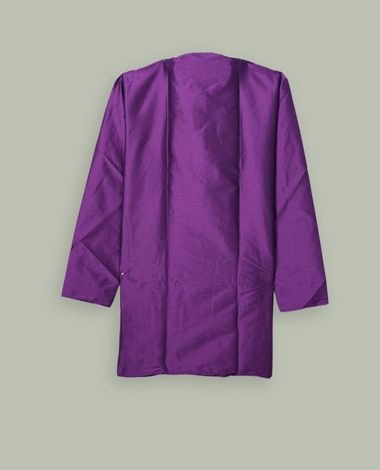 Purple colour mens kurta featuring elegant embroidery on the neckline & Crafted in a refined style with full sleeves, offering a perfect blend of tradition.