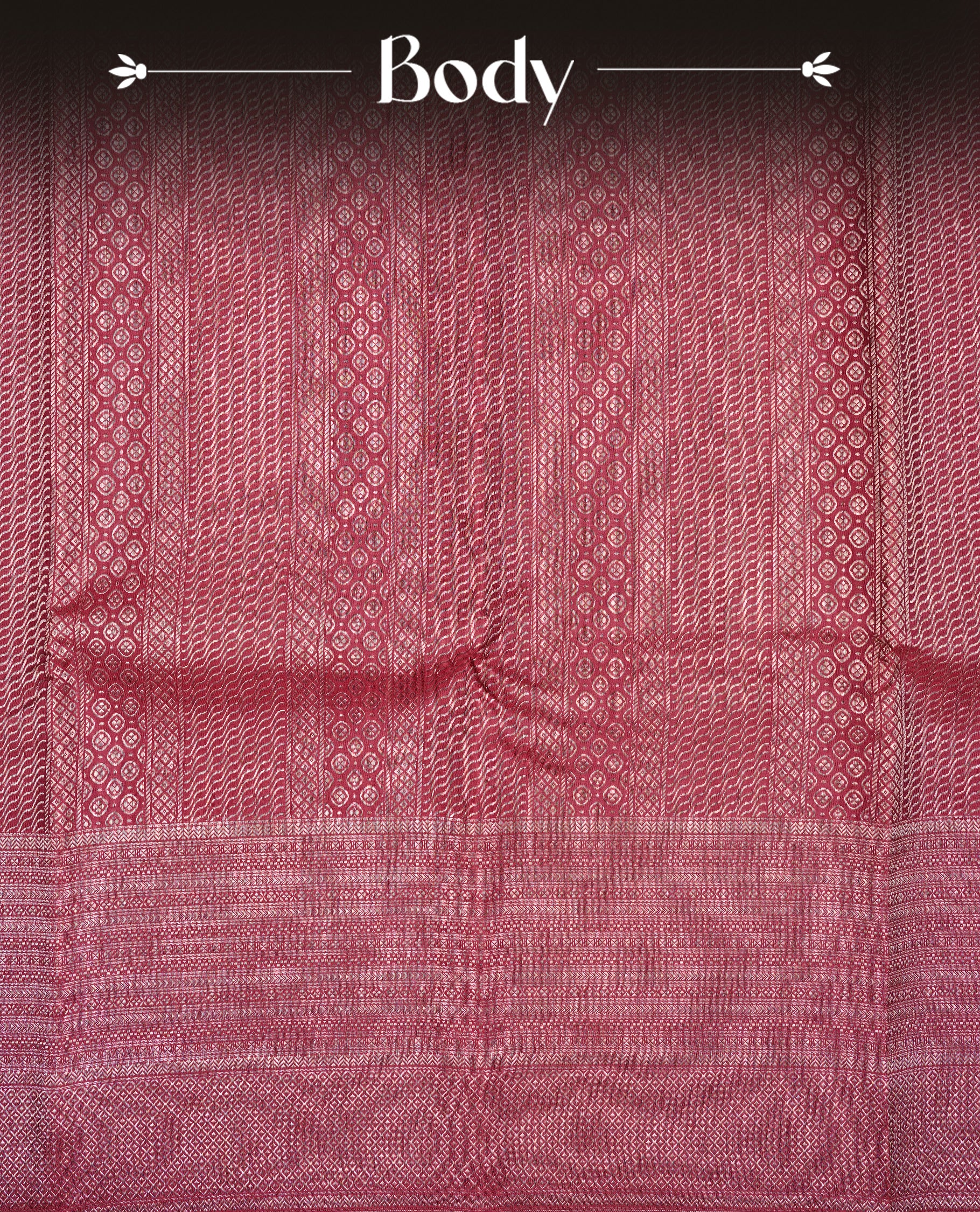Vintage Maroon Colour Wedding silk saree Featuring Gold Zari Pattern on Body, Finished with Self colour With Traditional border, Comes with Matching Blouse Piece.